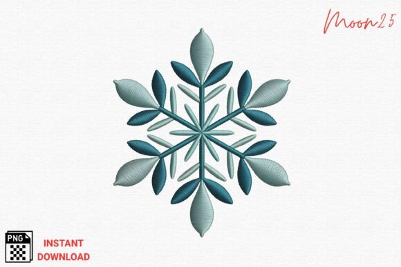 Blue Winter Snowflake Embroidery PNG Review
