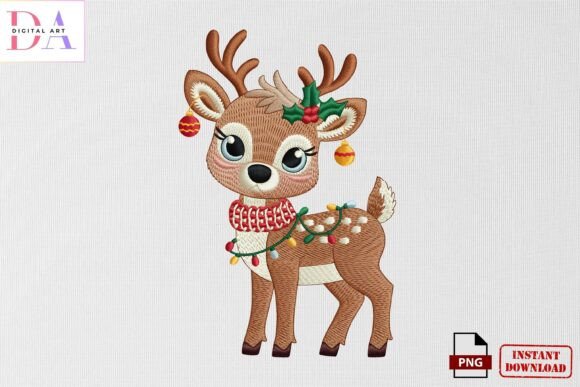 Christmas Reindeer Embroidery PNG Review