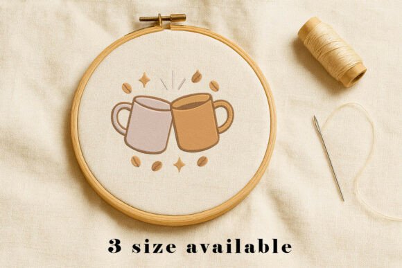 Coffee Mug Cheers Embroidery File Review