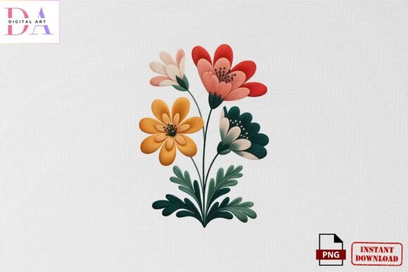 Colorful Floral Embroidery PNG Review