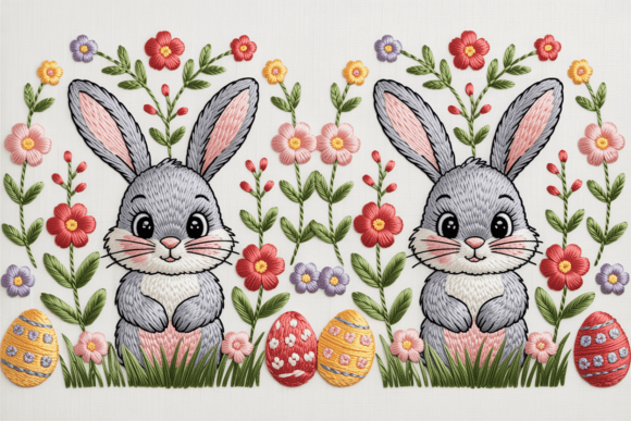 Easter Bunny Embroidery Seamless Pattern Review