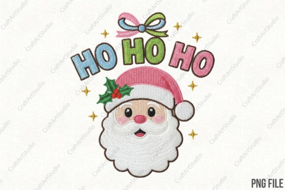 Embroidery Ho Ho Santa Face PNG Review