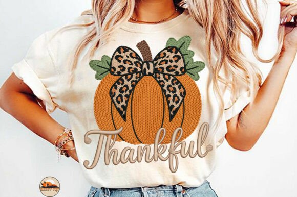 Faux Embroidery Preppy Pumpkin Shirt Png Review