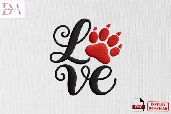 Love Paw Print Embroidery PNG Review