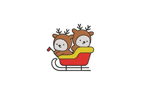 Reindeer Kids on Sleigh Embroidery Review