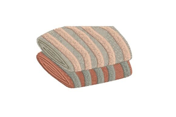 Stacked Boho Striped Blankets Embroidery Design