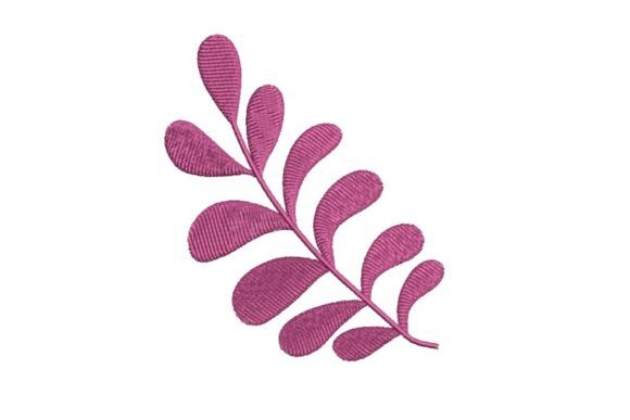 Stylized Purple Leaf Sprig Embroidery Design Review