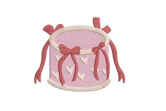 Sweet Pink Heart Decorated Cake Gift Box Embroidery Design Review