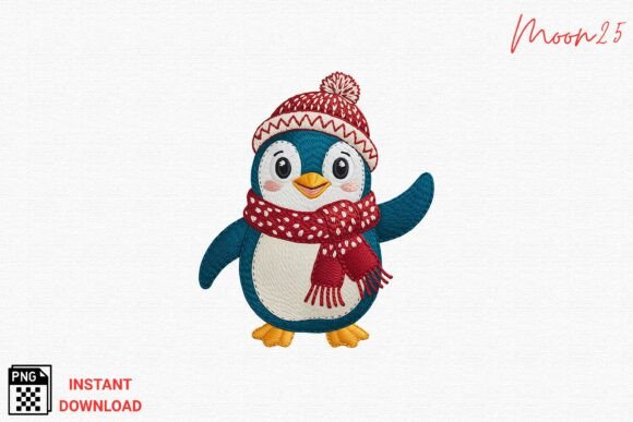 Winter Penguin Embroidery PNG Review